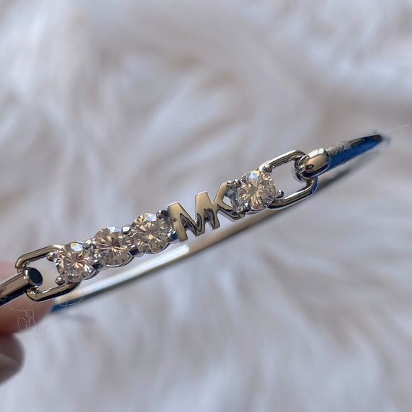 Michael Kors Silver Stainless Steel Logo Bracelet - Picture 2 of 5